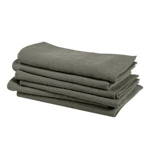 LINGE PARTICULIER 100% LINEN
TABLE NAPKINS MEDIUM KAKI  6 PCS made in FRANCE